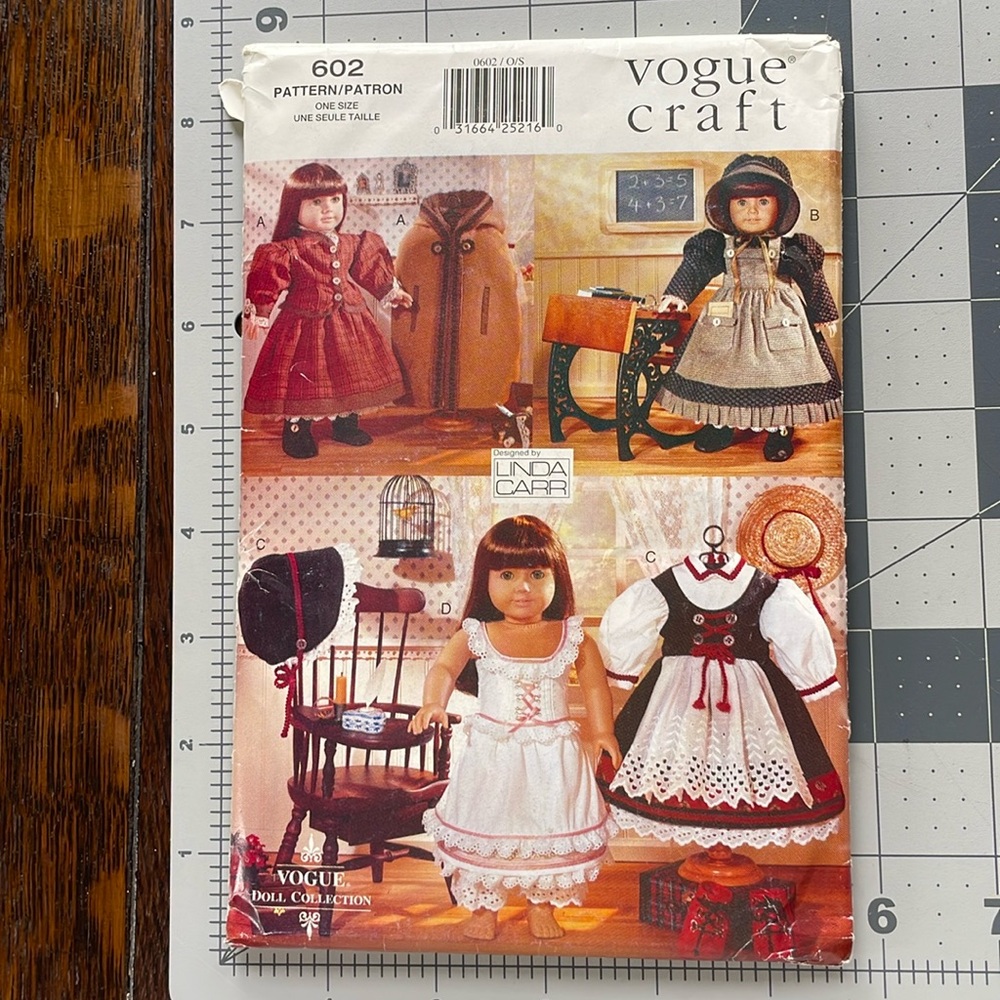Vogue Craft 602, designed by Linda Carr, Early American Outfits (4 outfits) 18"